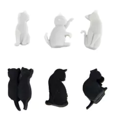 Marcador de Taças de Gatos com 6 Peças Marcador de Xícaras e Segura o Saquinho de Chá Marcador de Copos - The Modern Girl Shop
