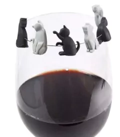 Marcador de Taças de Gatos com 6 Peças Marcador de Xícaras e Segura o Saquinho de Chá Marcador de Copos