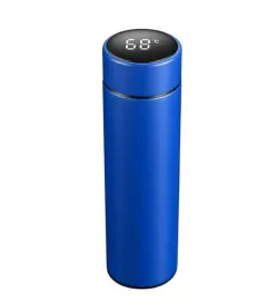 Imagem do Garrafa Térmica Digital 500ml Premium em Aço Inox com Termômetro Digital Monitorar Temperatura Display Digital Visor Led