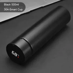 Garrafa Térmica Digital 500ml Premium em Aço Inox com Termômetro Digital Monitorar Temperatura Display Digital Visor Led