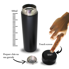 Garrafa Térmica Digital 500ml Premium em Aço Inox com Termômetro Digital Monitorar Temperatura Display Digital Visor Led na internet