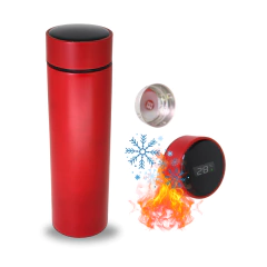 Imagem do Garrafa Térmica Digital 500ml Premium em Aço Inox com Termômetro Digital Monitorar Temperatura Display Digital Visor Led