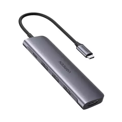 Adaptador Ugreen Multiportas USB-C para: 
1 porta HDMI 4Kx2K/30Hz
3 portas USB A 3.0 compativel com 2.0/1.1 e velocidade de transferência de até 5Gbps
1 Porta USB-C com PD
Compatível com Mac, iPad e Windows e Android. SKU: 50209