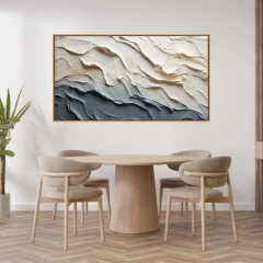 QUADRO ABSTRATO BRANCO E AZUL - loja online