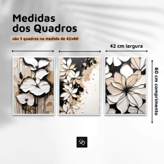 Imagem do TRIO DE QUADROS ABSTRATOS FLORES NUDE
