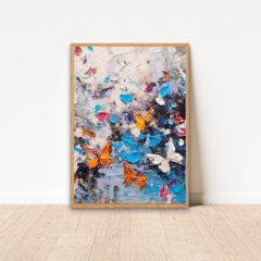 QUADRO BORBOLETAS ABSTRATAS - Quadros & Quadrinhos
