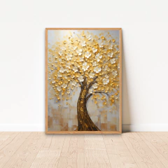 QUADRO ÁRVORE DA VIDA FLORAL ABSTRATA I