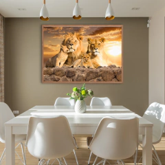 QUADRO FAMÍLIA LEÃO HORIZONTAL - loja online