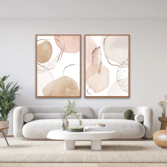 DUPLA DE QUADROS ABSTRATO ROSE - comprar online