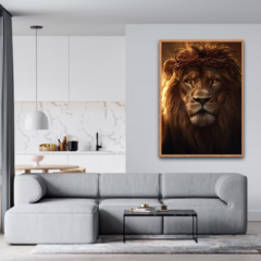 QUADRO LEÃO COM COROA DE ESPINHOS - Quadros & Quadrinhos