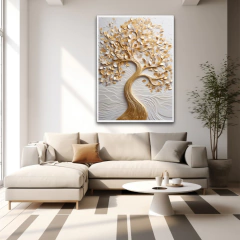 QUADRO ÁRVORE DA VIDA DOURADA - Quadros & Quadrinhos