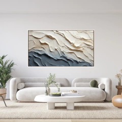QUADRO ABSTRATO BRANCO E AZUL - comprar online