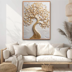 QUADRO ÁRVORE DA VIDA DOURADA - Quadros & Quadrinhos