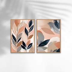 Imagem do DUPLA DE QUADROS ABSTRATOS FLORAIS