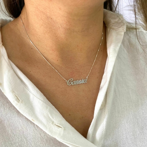 Colar Personalizado de Prata Veneziana, Manuscrito Simples - comprar online
