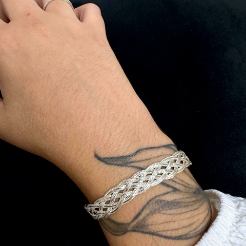 Pulseira de Prata Trançada 5 Fios Especial