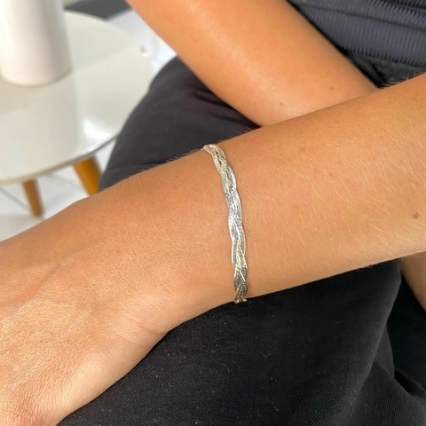 Pulseira de Prata Trançada 3 Fios - comprar online
