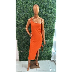 Vestido Midi de Uma ALça com Fenda LVC21 - Dona Caah Conceito