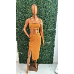 Vestido Midi Tomara que Caia com Fenda Lateral LVC23 na internet