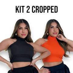 Kit 2 Cropped de Gola Alta sem Manga no Canela Ribana Várias Cores na internet