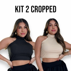 Kit 2 Cropped de Gola Alta sem Manga no Canela Ribana Várias Cores - comprar online