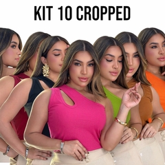 kit 10 Cropped Feminino no Canelado Várias Cores