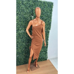 Vestido Midi de Uma ALça com Fenda LVC21