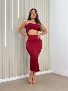 Vestido Midi Tomara que Caia com Fenda Lateral LVC23 - comprar online