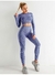 Conjunto de 2 peças roupas de treino femininas, conjunto de ioga, fitness, roupas esportivas, top cropped, sutiã esportivo, leggings sem costura, roupa de desgaste ativo - lojadopovo