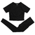 Conjunto de 2 peças roupas de treino femininas, conjunto de ioga, fitness, roupas esportivas, top cropped, sutiã esportivo, leggings sem costura, roupa de desgaste ativo - lojadopovo
