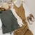 OCEANLOVE Vestidos de malha sólida com decote em V casuais todos combinam moda simples coreana vestidos femininos elegantes vestidos roupas novas 15517