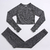 Conjunto de 2 peças roupas de treino femininas, conjunto de ioga, fitness, roupas esportivas, top cropped, sutiã esportivo, leggings sem costura, roupa de desgaste ativo