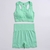 Conjunto de 2 peças roupas de treino femininas, conjunto de ioga, fitness, roupas esportivas, top cropped, sutiã esportivo, leggings sem costura, roupa de desgaste ativo - loja online