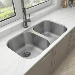 Pileta Bacha Cocina Acero Inoxidable Aisi 304 Doble Hausar