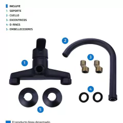 Griferia Cocina/Lavadero tipo Exterior Negro mate - comprar online