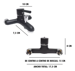 Griferia Ducha Monocomando Exterior Con Transferencia Negra - comprar online