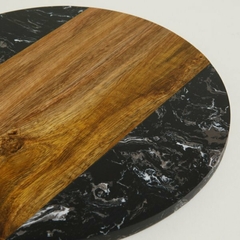 TABLA MACAEL MARMOL NEGRO Y MADERA