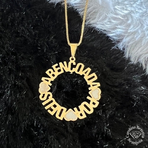 Colar Mandala Abençoada por Deus Semijoia Ouro - comprar online