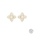 Brinco Flor Miolo Branco Semijoia Ouro