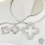Conjunto Aro Trevo Vazado Semijoia Ródio Branco - comprar online