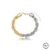 Pulseira Cordão Baiano 1CM Bicolor Semijoia Ouro e Ródio Branco