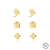 Brinco Trio Flores Semijoia Ouro - comprar online