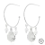 Brinco Argola com Concha e Duas Pérolas Semijoia Ródio Branco - comprar online
