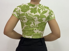 Cropped tropical manga - comprar online