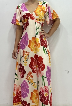 Vestido floral abertura lateral
