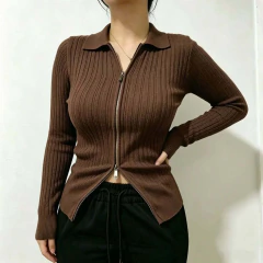 blusa tricot ziper na internet