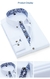 Imagem do Camisa gola de porcelana azul e branca masculina manga comprida coreana SlimFit casual vestido camisas de negócios cor sólida camisa branca de algodão