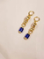 BRINCO TOQUE - BRINCO ARGOLINHAS BANHO OURO PINGENTE MURANO AZUL