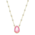 Colar de Pérolas com Gota Fusion Fúcsia Banho Ouro 18k