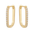 Brinco Argola Click Oval Cravejada Banho Ouro 18k